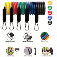 Set De 11 Piezas Bandas De Resistencia Para Ejercicio Elástico Equipo De Fitness Portátil Con Correa De Tobillo Expansor De Pecho - details 2