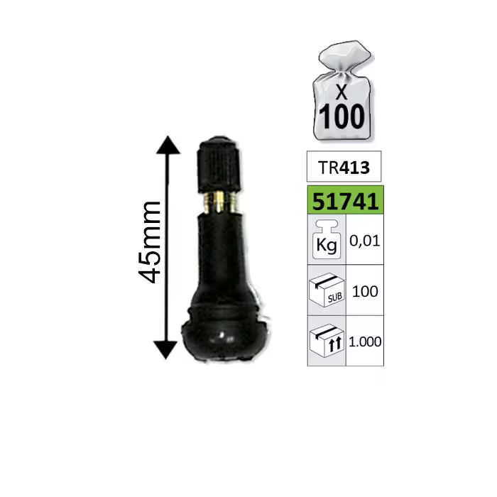 VÁLVULA LLANTA JBM TR413 45MM - 1