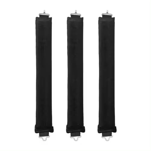 Juego de 3 diademas para rizar el cabello sin calor, diadema reutilizable de franela suave sin calor para todo tipo de cabello, varillas flexibles para secar durante la noche con ganchos, herramientas para peinar el cabello (negro) - 1