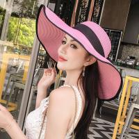 Sombrero De Paja Para Mujer Con Lazo Amplio Y Plegable Protección Solar De Playa Estilo Panama Casual Unisex Tamaño Adulto - details 17