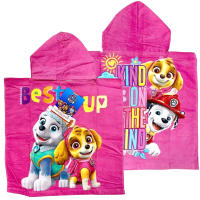 Paw Patrol Toalla Poncho de Playa y Piscina para Niñas de 2 a 6 años, La Patrulla Canina Poncho Microfibra Tamaño 50x50cm (Desplegado 50x100cm), Poncho Infantil con Capucha Niñas, Color Rosa Skye & Everst - details 2