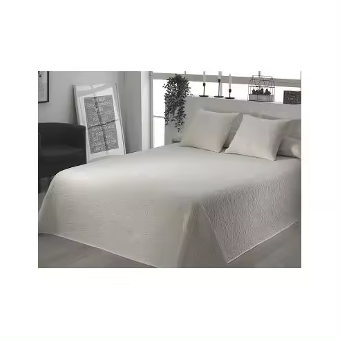 Colcha Piqué Crudo Cama Hotel Delta 14 Dhestia Home - 1