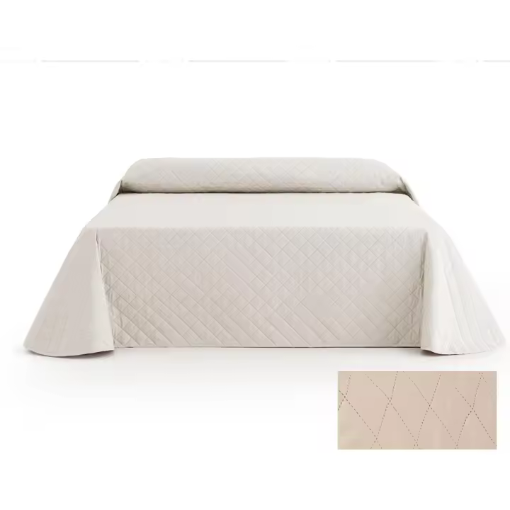 HIPERMANTA. COLCHA BOUTI ACOLCHADA REVERSIBLE BICOLOR PARA CAMA DE 90 (180x270cm). VARIOS COLORES A ELEGIR. FABRICADO EN ESPAÑA. - 1