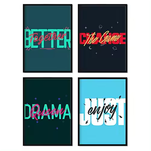 Nacnic Set De Láminas Pack Azul Y Verde - Rótulo Y Mensajes Motivacionales - Decoración De Interiores - 1