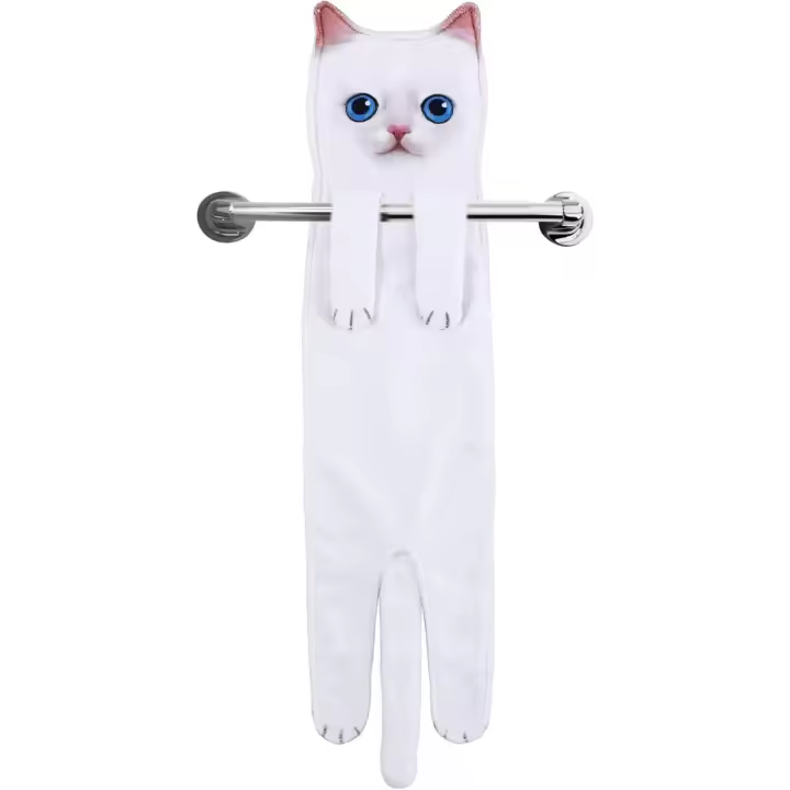 Divertidos Gatos Toalla de Mano-Decoración Gato Toalla Colgantes para Baño Trapos de Cocina-Animal Absorbente Suave Toallas-Regalos Graciosos para Originales Mujer Amantes de Los Gatos - 1