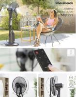 InnovaGoods Ventilador Nebulizador de Agua con Mando a Distancia, ventilador multifunción Difusor de aromas, ventilador de pie Oscilante 80º, 3 Velocidades, Altura Ajustable y ruedas 360º - details 0