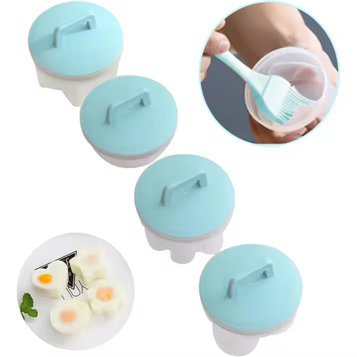 Tazas para escalfar, utensilios para hornear al vapor, Molde para pudín, herramientas de Cocina, 4 piezas, hervidor de - 1