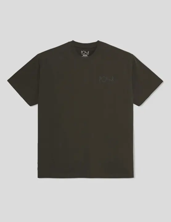 Camiseta Polar Skate Co Stroke Logo Tee Dirty Black - 1