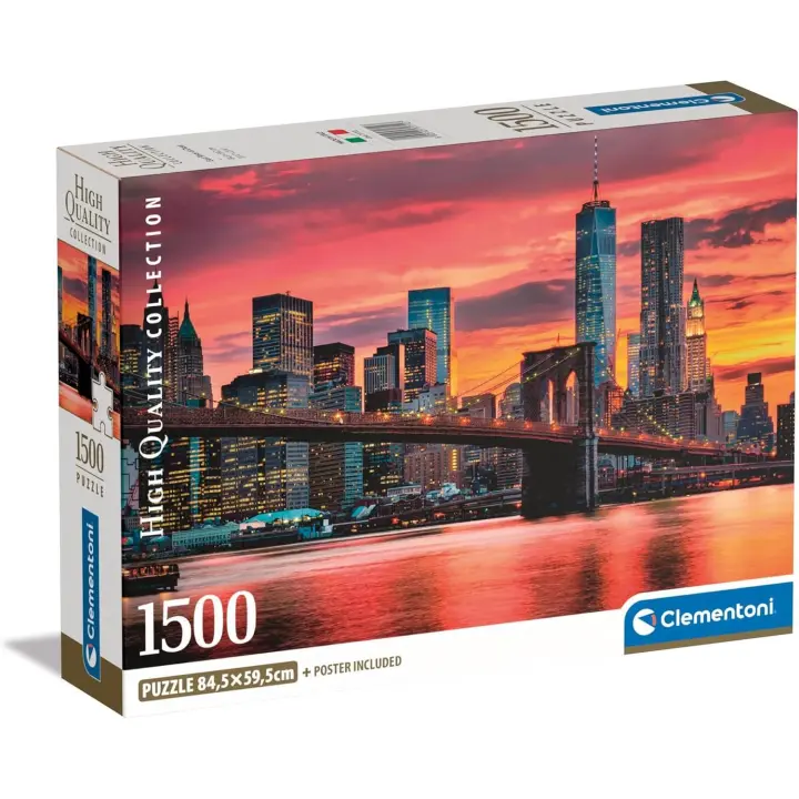 Clementoni Collection East River At Dusk-Puzzle De 1500 Piezas Relajante Rompecabezas Adultos Entretenimento (31712) - 1