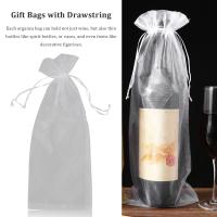 Bolsas de Organza transparente para vino, 14x37cm, reutilizables, envoltorio Simple para botellas, vestidos, embalaje festivo, Baby Shower, recuerdos de boda, muestras, 20 piezas - details 2