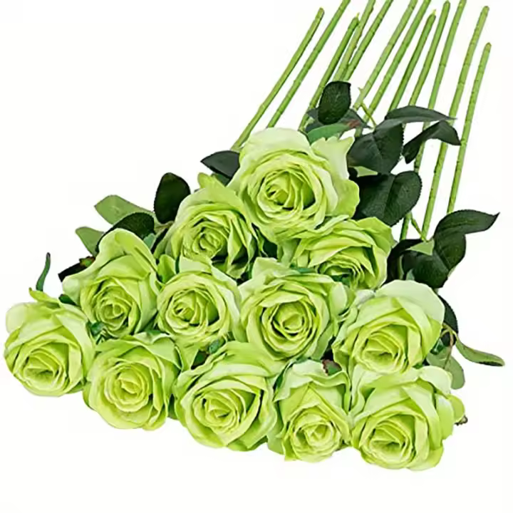 12pcs Bouquet De Rosas Artificiales Realistas Para Bodas Cumpleaños Y Más Decoración Floral Para El Hogar Y Arreglo Floral - 1