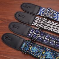 Correa De Guitarra Ajustable Bordada Con Estampado Estilo Vintage Étnico Para Folk Eléctrico Bajo Ukulele Accesorios De Guitarra - details 0