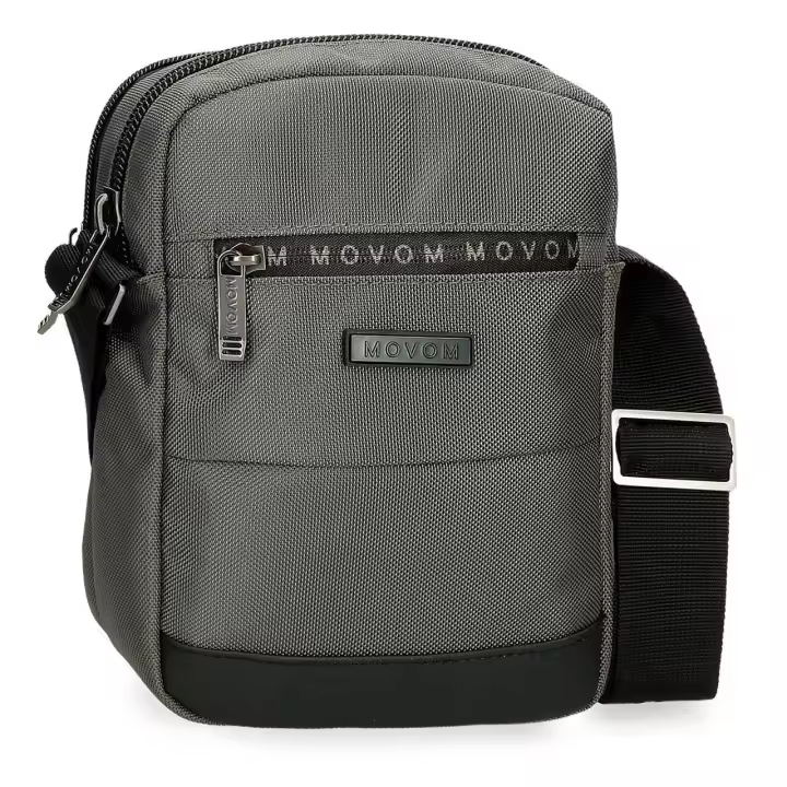 Bandolera mediana Movom Buster dos compartimentos gris - 1