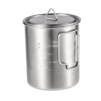 LIXADA Taza De Acero Inoxidable Portátil De 750ml Con Tapa Y Manija Plegable Para Camping Cocina Picnic Deportes Al Aire Libre - details 49