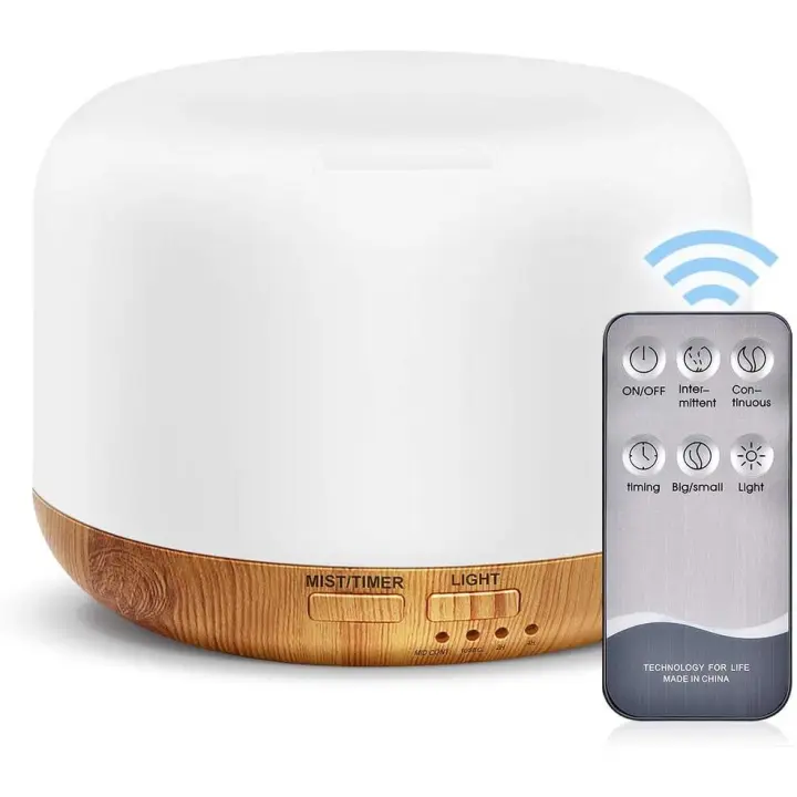 Humididiador de 3 litros para dormitorio, humididiador de Aire con Luz Nocturna que cambia, 3 Modos de Niebla, 2 Boquillas - 1