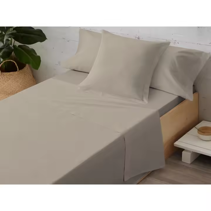 Plusdescanso- Juego de sábanas lisas Singular. Elegantes y de muy buena calidad. Formada por bajera, encimera y funda/s almohada. Algodón/Poliéster. - 1