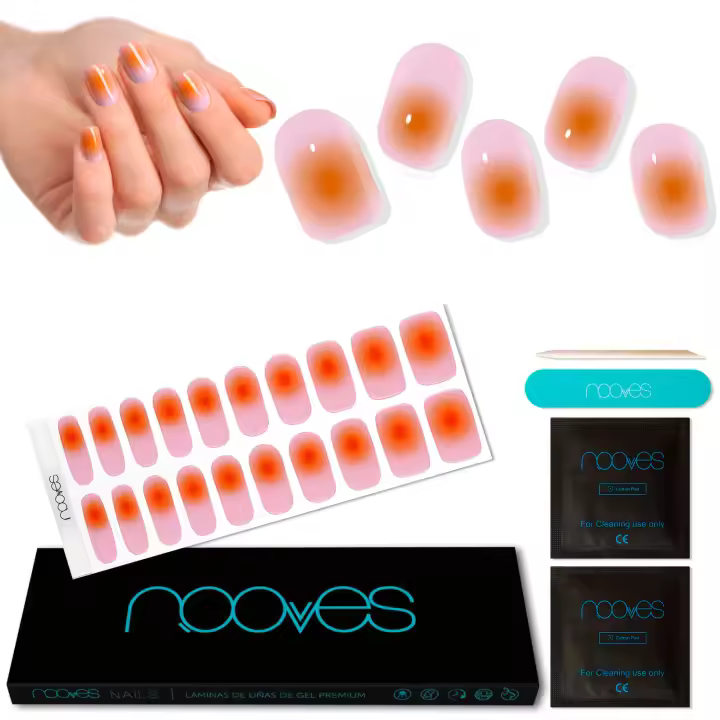 NOOVES NAILS Láminas de Uñas de Gel Precurado Premium - Velvet Halo - Violeta  Tiras De Uñas De Gel semicurado Pegatinas Uñas Semipermanente en Gel Gel Nail stickers Uñas de gel Pegatinas - 1