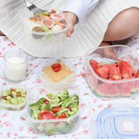 5 cajas de almacenamiento cuadradas de plástico para frigorífico de cocina, organizador de alimentos para frigorífico - details 1