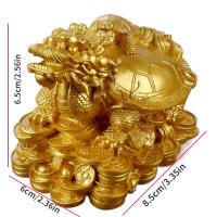 Estatuilla De Rana Dragón Feng Shui En Resina Dorada/Cobre Decoración De Hogar Para La Riqueza Con Moneda Adorno Para Escritorio Joyería Animal - details 1
