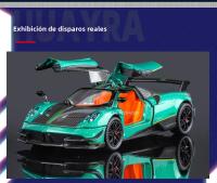 Modelo De Coche Deportivo PAGANI Huayra BC a Escala 1:24 Con Absorción De Choque Luz Y Sonido Vehículos Con Función Retroalimentación Regalo Para Niños Metal Verde Blanco Plateado - details 14