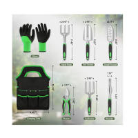 Herramientas de Jardín de Aluminio - Kit de Jardinería Resistant to La Corrosión - Bolsa de Almacenamiento - Guantes Antideslizantes - TONCHEAN - details 2
