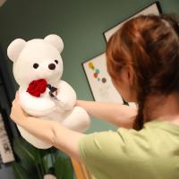 Oso De Peluche Con Rosas Lindo Regalo De San Valentín Para Mujer Cumpleaños Juguete De Algodón PP Para Niñas Y Niños Edad Recomendada 3-6 Años - details 1