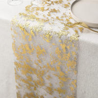 Bandera De Mesa De Fiesta De Cumpleaños Y Boda Con Reluciente Dorado Decoración De Mesa Teléfono Mesh Térmico Material Poliéster/Celulosa - details 4