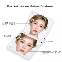 Espejo De Maquillaje Portátil Con 6 Luces Magnificador Doblegable Pequeño Rosa Negro Blanco Para Viajes Espejo De Cosméticos - details 4