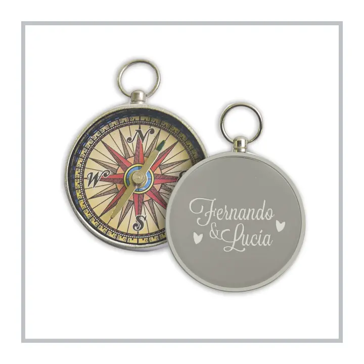 RegaloVip.es - Pack 1a20 Brújula Aluminio, regalos originales, detalles con destino, regalos de comunión, bodas bautizos, regala el rumbo, regalos a parejas, encuentra el norte, personalizado, calidad única. - 1