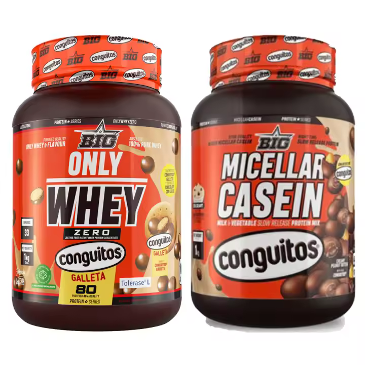 Pack  Conguitos Galleta - Proteína de suero sin lactosa 1 kg Y Conguitos Dark - Caseína micelar 1 kg - 1