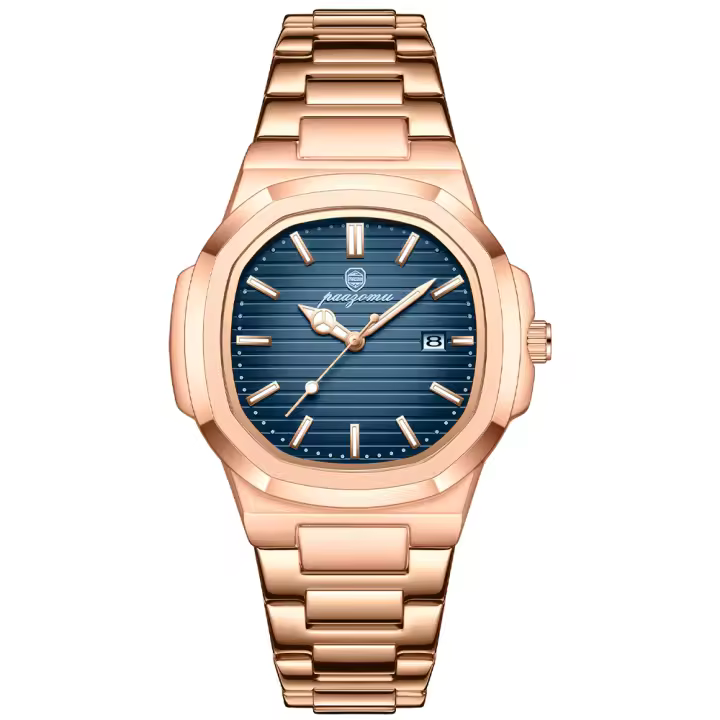 Reloj De Hombre PENGAGAR Lujo Deportivo Acero Inoxidable Resistente Al Agua Con Luminiscencia Y Mostrador De Fecha Estilo Elegante - 1