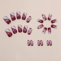 24 PCs Uñas Postizas Francas Cortas Minimalistas Con 1 Jelly Y 1 Archivo De Uñas Material Plástico Estilo Francés - details 2