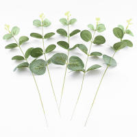 10/20/30Pcs Ramas De Eucalipto Artificiales Con Hojas Verdes Para Decoración De Hogar Jardín Vaso Fiesta De Boda Decoración De Eventos Flores Falsas - details 5