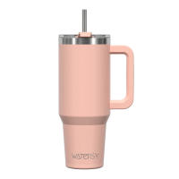 Taza Termo De Acero Inoxidable Watersy 40oz/1200ml Con Asa Y Tapón De Pajita Gran Capacidad Para Mantener Café Y Cerveza Frío Aislamiento Térmico Portátil - details 11