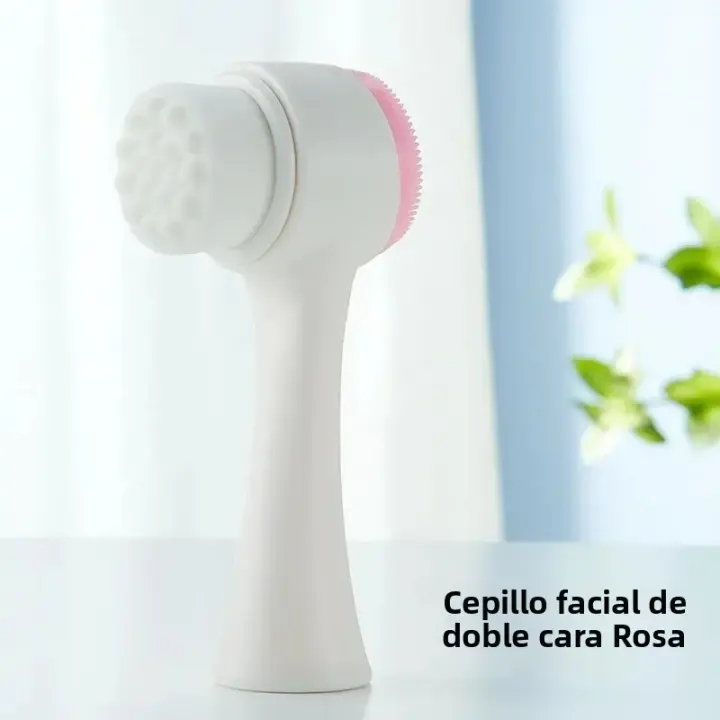 Cepillo Facial De Silicona 3D Bilateral Para Limpieza Manual Con Cerdas Suaves Herramienta De Masaje Facial Doble Cara - 1