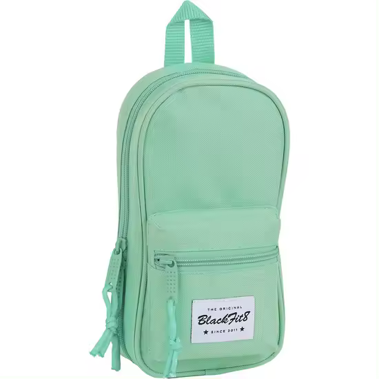 SAFTA  BLACKFIT8 TURQUESA PLUMIER MOCHILA C/4 PORT. VACIO con 4 compartimentos - Plumier Mochila con 4 estuches incluidos sujetados con bolsillo de red y Doble tirador en cremallera principal para facilitar su apertura - Estuche diseño único by safta - 1