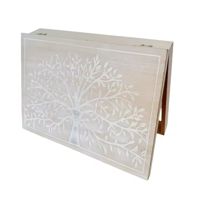 Tapa Contador de Luz o Cubrecontador Electricos de Madera Nordicos Arbol de la Vida Blanco de 46x7,4x32 cm - 1