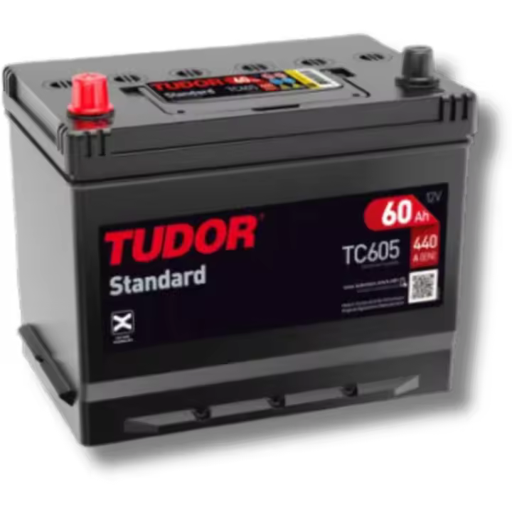 Batería de coche Tudor TC605 Standard. 12V - 60Ah/440A (EN) Caja D26 - 1