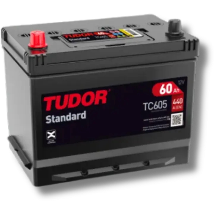 Batería de coche Tudor TC605 Standard. 12V - 60Ah/440A (EN) Caja D26 - 1