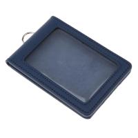 Organizador De Tarjetas De Crédito Reutilizable En Cuero Para Oficina Y Escuela Estuche Vertical Con Dos Ventanas Para ID Y Licencia De Conducción - details 3