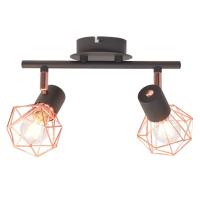 vidaXL Lámpara de Techo Estilo Industrial Negro y Cobre Luz Interior Cantidad de focos 2, 3, 4 y mas - details 0