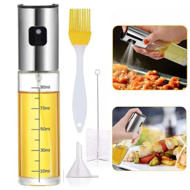 Pulverizador Spray, para Cocina, de Maple Inoxidable y Cristal,100 ml, Antigoteo, Accesorios Freidora de Aire, Dispensador, Bote, Dosificador - 1