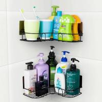 Estante De Baño Montado En La Pared Esquina Organizador De Cosméticos Soporte Para Shampoo Cesta De Drenaje De Showers De Hierro Estante De Almacenamiento Para El Baño - details 1