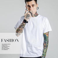 Camiseta De Verano Para Hombres Manga Corta Algodón De Alta Calidad Color Sólido Moda Casual Cuello Redondo Transpirable Y Secado Rápido Tops Sueltos Para Hombres Y Mujeres - details 0