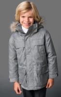 Chaqueta  Parka Gris Infantil de Invierno PETIT ALO - Abrigo tipo Parka con Capucha para Niño - Abrigo Invierno Gris Jaspeado - details 2