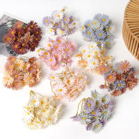 5/10/20Pcs Flores Artificiales De Margarita Decoración Para Hogar Y Bodas Accesorios Para Guirnaldas DIY De Tela Silken - details 3