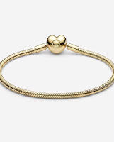 18CM PDORA Moments Cadena de Serpiente con Cierre de Corazón Oro - details 1