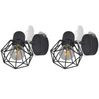 vidaXL Apliques bombilla filamento LED estilo industrial 2 uds negro - details 2