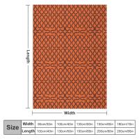 Manta De Terciopelo Coral Con Patrón De Arrugas Naranja Y Negro Manta Delgada Para Adultos Estilo Americano Para Viajes Y Hogar - details 2