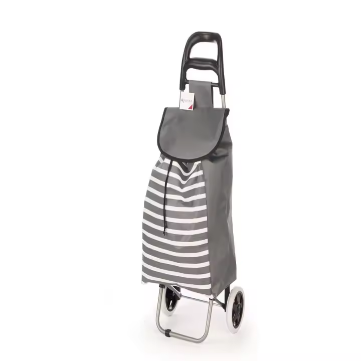 STARLEY-Carro compra 2 ruedas rayas azul,rayas gris,Peso maximo: 20 kg - 1